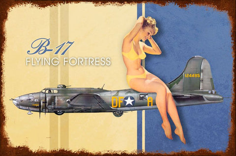 B-17 Bikini Metal Sign