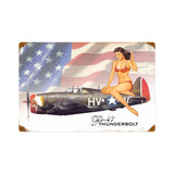 P47 Thunderbolt Pinup Girl Vintage Sign Metal Sign