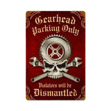 Gearhead Parking Vintage Sign Metal Sign