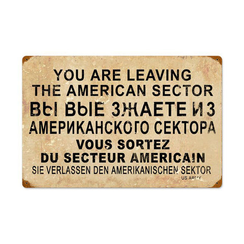 American Sector Vintage Sign Metal Sign