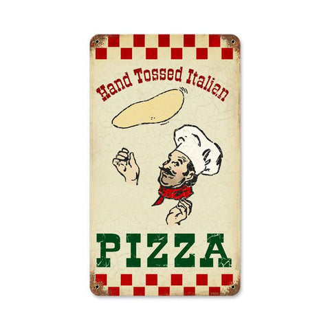 Hand Tossed Pizza Vintage Sign Metal Sign