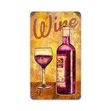 Wine Glass Vintage Sign Metal Sign