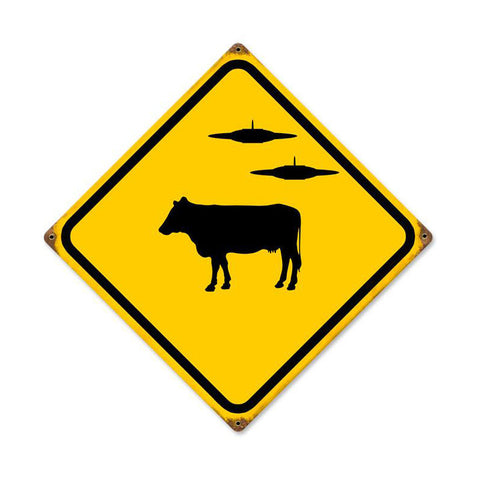 Cow Ufo Vintage Sign Metal Sign