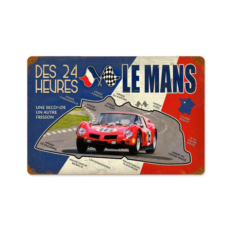 Le Mans 24 Hour Vintage Sign Metal Sign