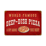 Deep Dish Pizza Vintage Sign Metal Sign
