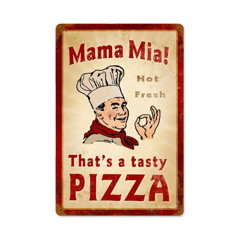 Mama Mia Pizza Vintage Sign Metal Sign