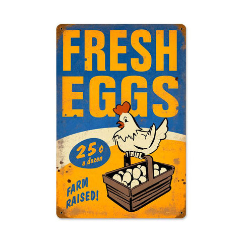 Fresh Eggs Vintage Sign Metal Sign