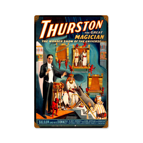 Thurston And His Donkey Vintage Sign Metal Sign