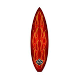 Red Flame Surfboard Metal Sign