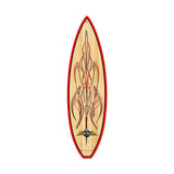 Wood Pinstripe Surfboard Metal Sign