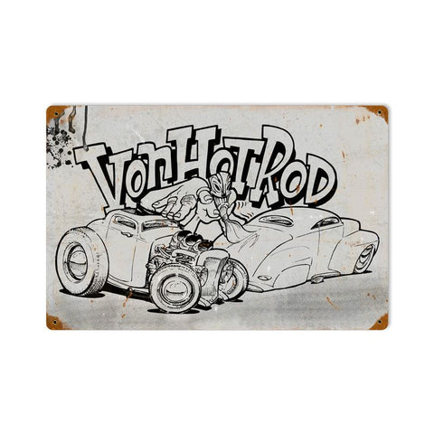Von-Hot-Rod-Cartoon-Metal-Sign
