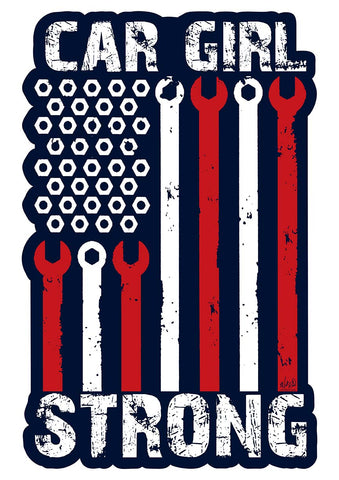 Car Girl Strong Metal Sign