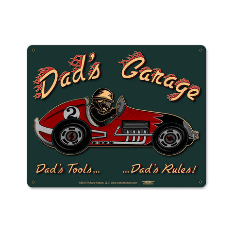Dad'S-Garage-Racecar-Vintage-Sign-Metal-Sign