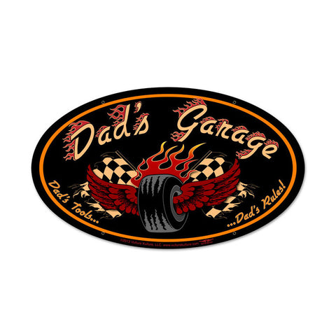 Dad'S Garage Tire Vintage Sign Metal Sign
