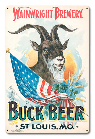 Buck Beer Vintage Metal Sign Metal Sign