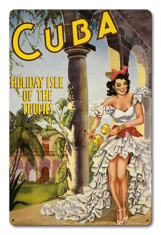 Cuba Holiday Isle Vintage Metal Sign Metal Sign