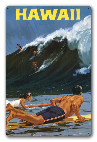 Hawaii Surfing Vintage Metal Sign Metal Sign