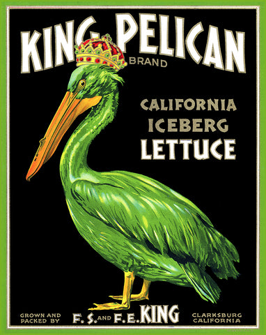 King Pelican Lettuce Vintage Metal Sign Metal Sign