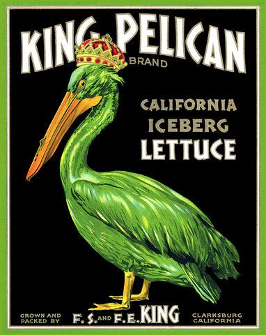 King Pelican Lettuce Vintage Metal Sign Metal Sign
