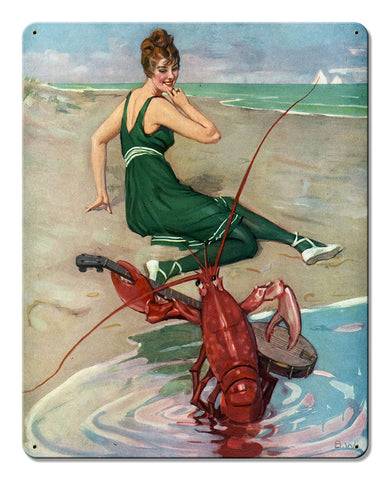 Lobster Serenade Vintage Metal Sign Metal Sign