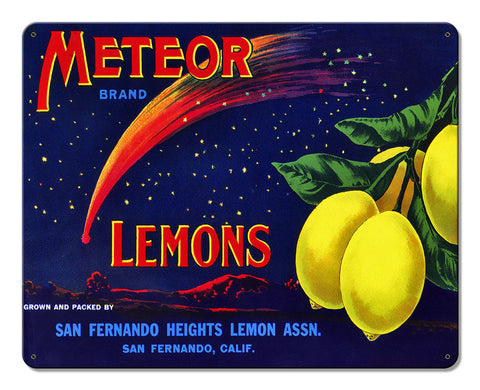 Meteor Lemons Vintage Metal Sign Metal Sign