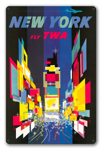 New York Fly Twa Vintage Metal Sign Metal Sign