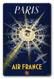 Paris Travel Air France Vintage Metal Sign Metal Sign