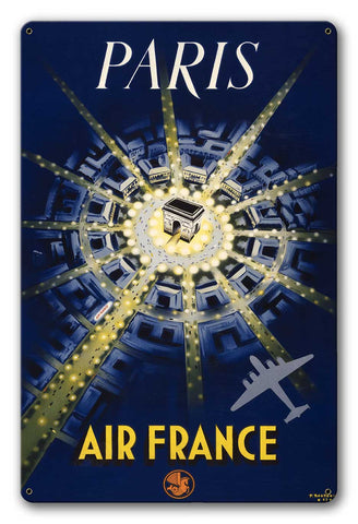 Paris Travel Air France Vintage Metal Sign Metal Sign