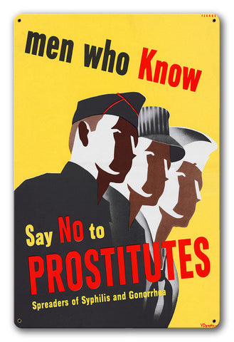 Say No To Prostitutes Vintage Metal Sign Metal Sign