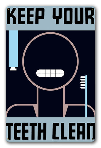 Teeth No Text Vintage Metal Sign Metal Sign
