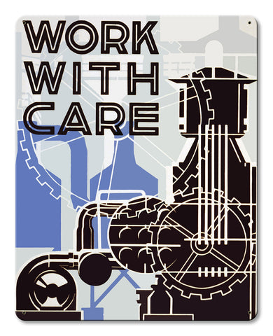 Work With Care Vintage Metal Sign Metal Sign
