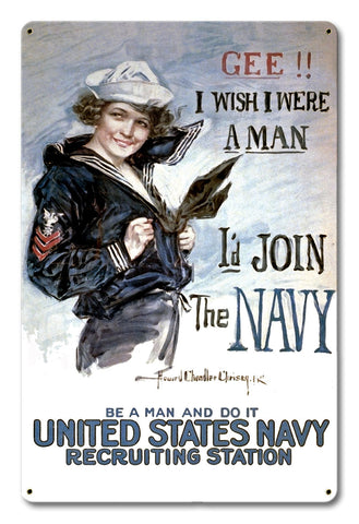 Gee I Wish Vintage Metal Sign Metal Sign