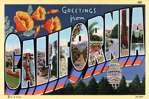 Greetings From California Vintage Metal Sign Metal Sign