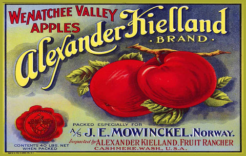 Alexander Kielland Apples Vintage Metal Sign Metal Sign