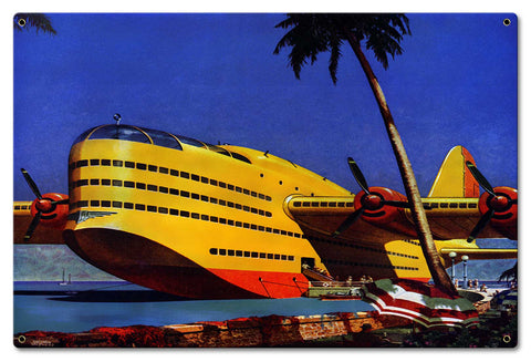 Fantasy Seaplane Vintage Metal Sign Metal Sign