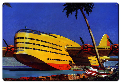 Fantasy Seaplane Vintage Metal Sign Metal Sign
