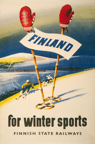 Finland For Winter Sports Vintage Metal Sign Metal Sign