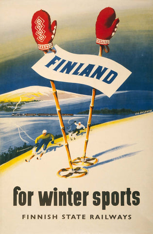 Finland For Winter Sports Vintage Metal Sign Metal Sign