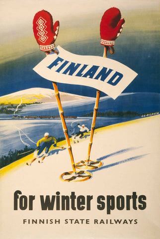 Finland For Winter Sports Vintage Metal Sign Metal Sign