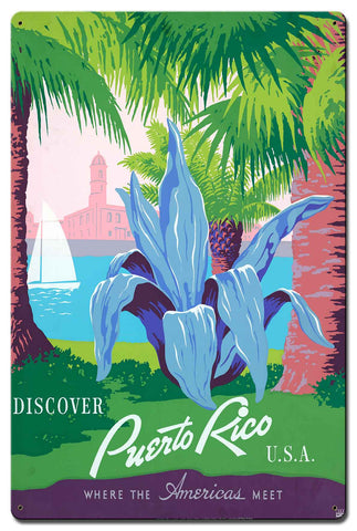 Discover Puerto Rico 2 16 X 24 vintage metal sign Metal Sign