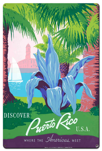 Discover Puerto Rico 2 24 X 36 vintage metal sign Metal Sign