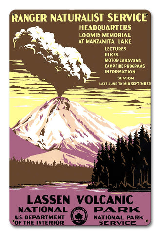Lassen Volcanic Park 12 X 18 vintage metal sign Metal Sign