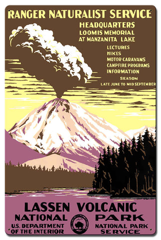 Lassen Volcanic Park 16 X 24 vintage metal sign Metal Sign