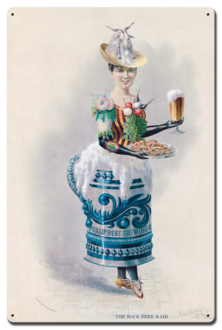 Bock Beer Maid 16 X 24 vintage metal sign Metal Sign