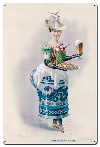 Bock Beer Maid 24 X 36 vintage metal sign Metal Sign