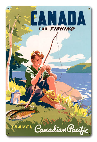 Canada For Fishing 12 X 18 vintage metal sign Metal Sign