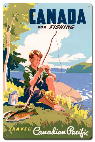Canada For Fishing 16 X 24 vintage metal sign Metal Sign