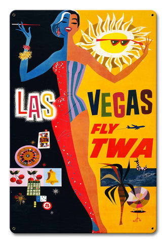 Las Vegas Fly TWA 12 X 18 vintage metal sign Metal Sign