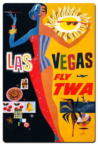 Las Vegas Fly TWA 24 X 36 vintage metal sign Metal Sign