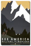 See America Welcome Montana 16 X 24 vintage metal sign Metal Sign